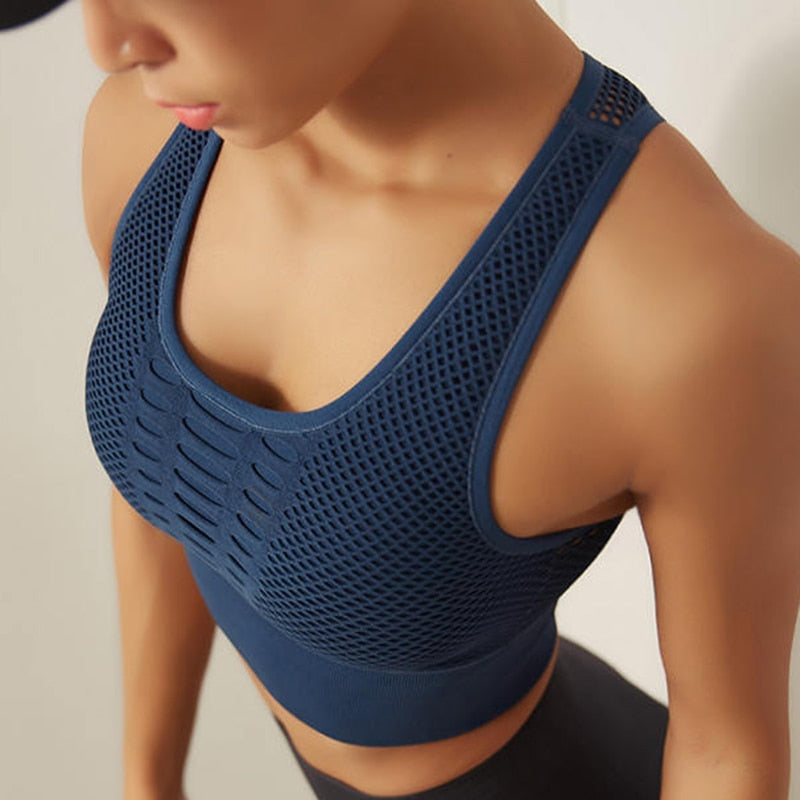 Hot Fitness Women&#39;s T-shirts Workout Sports Bra Yoga Vest Backless Solid Quick Dry Running Gym Sport bra Yoga Shirts Tank Top