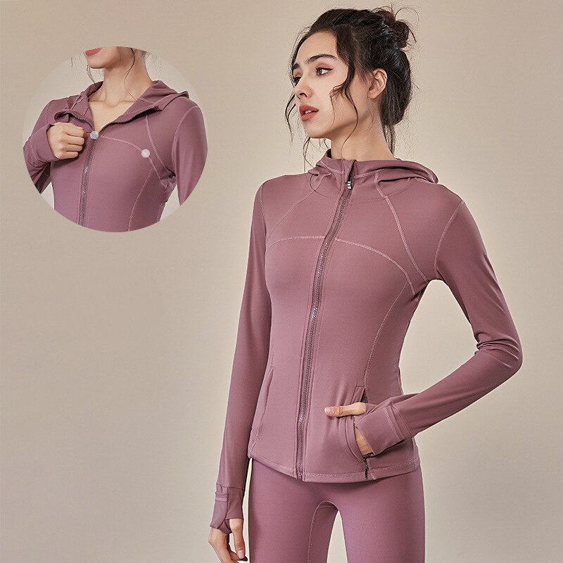 Women Sport Jacket Zipper Yoga Coat Outerwear Stylish Tops Quick Dry Fitness Top Nylon Slim Fit Female Workout Tops